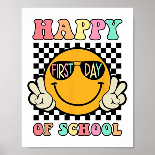 Hippie Happy First Day Of School For Teacher Kids  ポスター (正面)