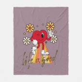 Hippie Hearthデザインとライフは良いメッセージである フリースブランケット (正面)