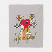 Hippie Hearthデザインとライフは良いメッセージである フリースブランケット (正面)