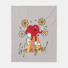 Hippie Hearthデザインとライフは良いメッセージである フリースブランケット