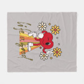 Hippie Hearthデザインとライフは良いメッセージである フリースブランケット (正面(横))