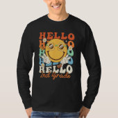 Hippie Hello 2nd Grade Retro Groovy  Back to Schoo Tシャツ (正面)