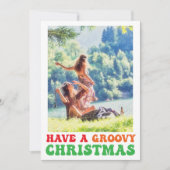 Hippie Holiday Photo Have a Groovy Christmas Card (正面)