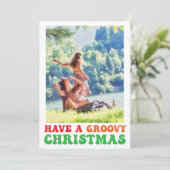 Hippie Holiday Photo Have a Groovy Christmas Card (スタンド正面)