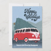Hippie Holidays Retro Bus Holiday Card シーズンカード (正面)