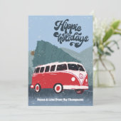 Hippie Holidays Retro Bus Holiday Card シーズンカード (スタンド正面)