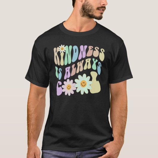 Hippie KINDNESS IS ALWAYS COOL Retro Stop Bullying Tシャツ (正面)