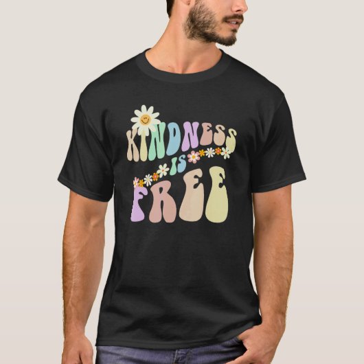 Hippie KINDNESS IS FREE Retro Stop Bullying Choose Tシャツ (正面)