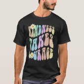 Hippie KINDNESS TAKES COURAGE Retro Stop Bullying  Tシャツ (正面)