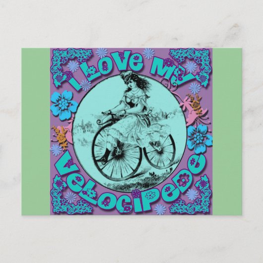 Hippie Look I Love My Velocity Tシャツ、マグカップ ポストカード (正面)