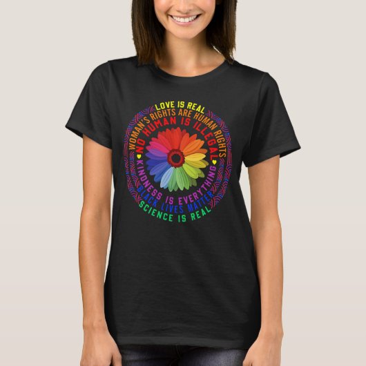 Hippie Love Is Science Is Black 実在Lives MaはHippie  Tシャツ (正面)