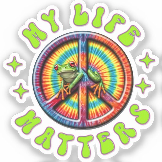 Hippie Love Peace Life Matters Custom シール (正面)