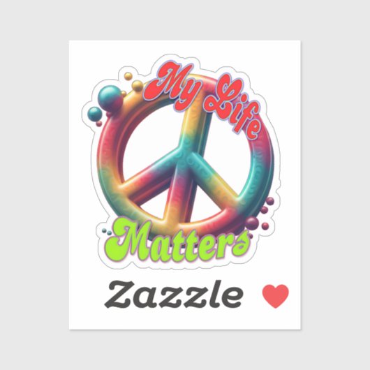 Hippie Love Peace Life Matters Custom  シール (シート)