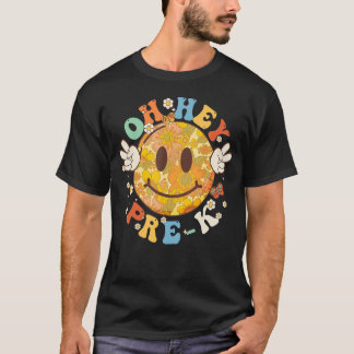 Hippie Oh Hey Pre K VibesレトロGroovy Back to Sc Tシャツ