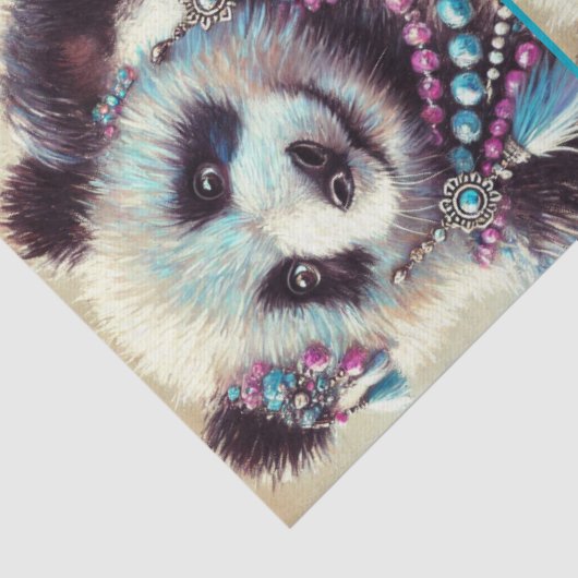 Hippie Panda Bear Chalk-Pastel Decoupage  薄葉紙 (詳細)