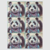 Hippie Panda Bear Chalk-Pastel Decoupage  薄葉紙 (正面)