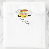 Hippie "Peace"絵文字 ラウンドシール (バッグ)