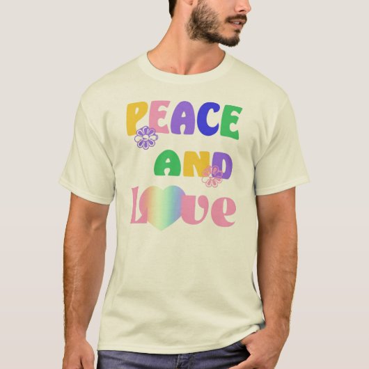 Hippie Peace and Love Tシャツ (正面)