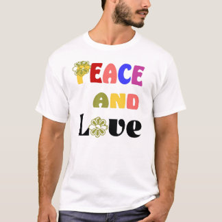 Hippie Peace and Love Tシャツ