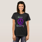 Hippie Peace Free Spirit Hippy Hipie Groovy Flower Tシャツ (正面フル)
