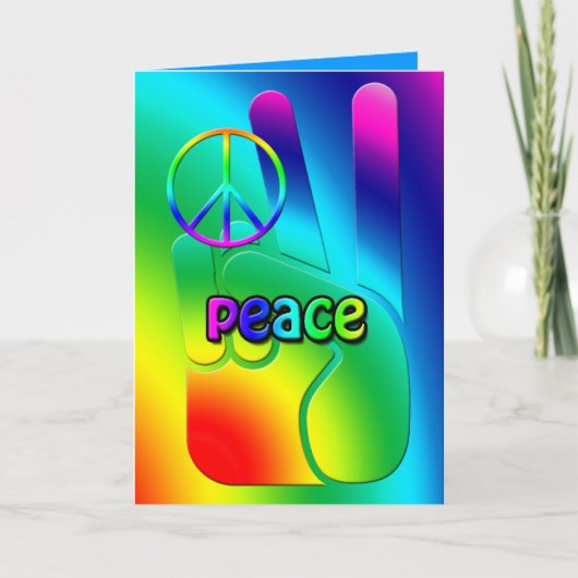 Hippie Peace Greeting Card カード (正面)