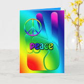 Hippie Peace Greeting Card カード (黄色い花)