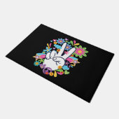 Hippie Peace Signs ドアマット (アングル)