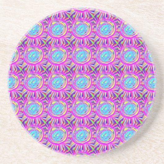 Hippie Retro chill out absract art コースター (正面)