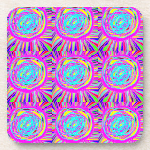 Hippie Retro chill out absract art コースター