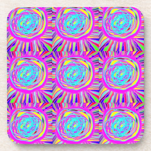 Hippie Retro chill out absract art コースター (正面)