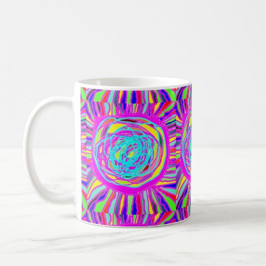 Hippie Retro chill out absract art コーヒーマグカップ (左)