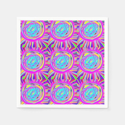 Hippie Retro chill out absract art スタンダードカクテルナプキン (正面)
