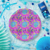 Hippie Retro chill out absract art ペーパープレート (パーティー)