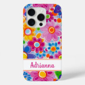 Hippie Retro Groovy Floral Personalized Case-Mate iPhoneケース (裏面)