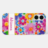 Hippie Retro Groovy Floral Personalized Case-Mate iPhoneケース (裏面 (横))