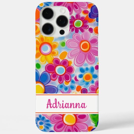 Hippie Retro Groovy Floral Personalized Case-Mate iPhoneケース (裏面)