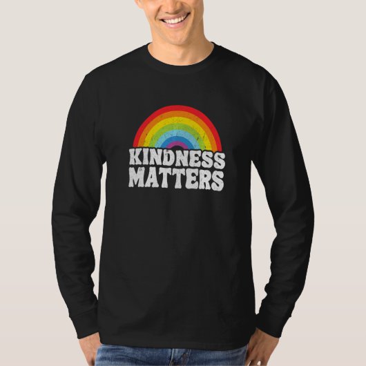 Hippie Retro Teacher Anti Bullying Rainbow Kindnes Tシャツ (正面)