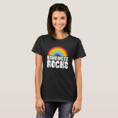 Hippie Retro Teacher Anti Bullying Rainbow Kindnes Tシャツ (正面フル)