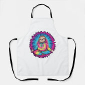 Hippie Sloth Peace Sign Tie-Dy エプロン (正面)