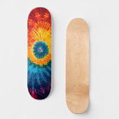 Hippie Tie Dye skateboard to ride in the clouds スケートボード (正面)