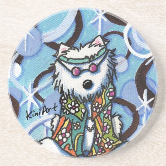Hippie Westie Dog Coaster コースター (正面)