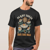 Hippie Wildflower Planet Save Environment Earth Da Tシャツ (正面)