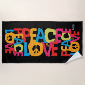 HIPPIE WORLD SUMMER 2021平和と愛 ビーチタオル (正面)