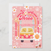 Hippie Young Wild & Three Groovy 3rd Birthday 招待状 (正面)