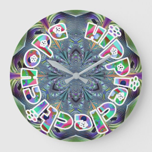 HippieClecticHope APL 20-13フラクタル ラージ壁時計 (正面)