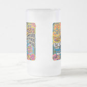 Hippiefestコンサートポスター フロストグラスビールジョッキ (中央)