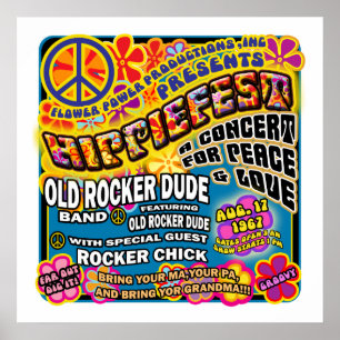 Hippiefest Concert Poster ポスター