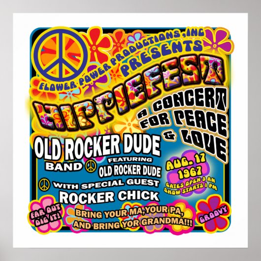 Hippiefest Concert Poster ポスター (正面)