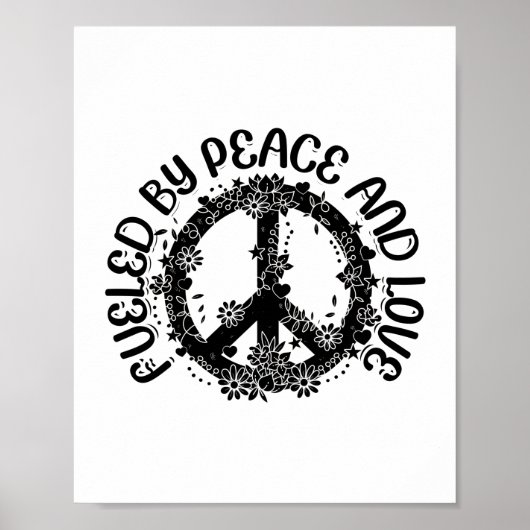 Hippies Peace Love | Hippie 60sギフトアイディア ポスター (正面)