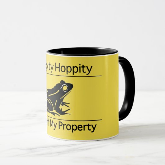 Hippity Hoppityは私の特性の自由のミームを離れて得ます マグカップ (正面右)
